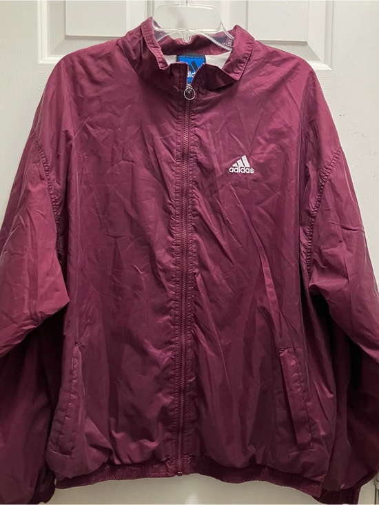 adidas Other - Vintage Adidas Stripe Hooded Windbreaker Jacket Maroon XL